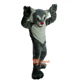 Gray Tiger Wildcat Cartoon Mascot Costume Plush with Mask