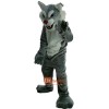 Gray Tiger Wildcat Cartoon Mascot Costume Plush with Mask