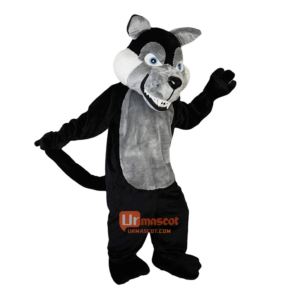Gray Wolf Wolfish Cartoon Mascot Costume Plush with Mask