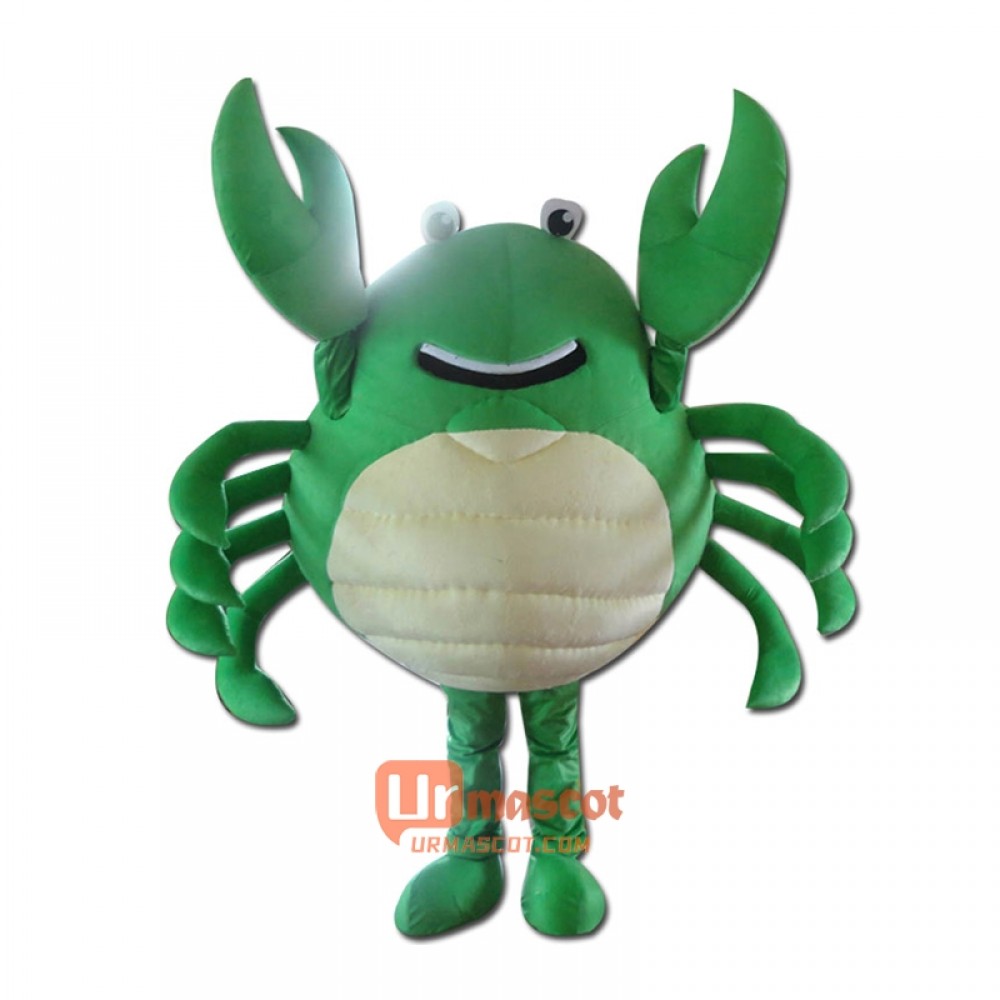Green Big Crab Character Mascot Cartoon Costume