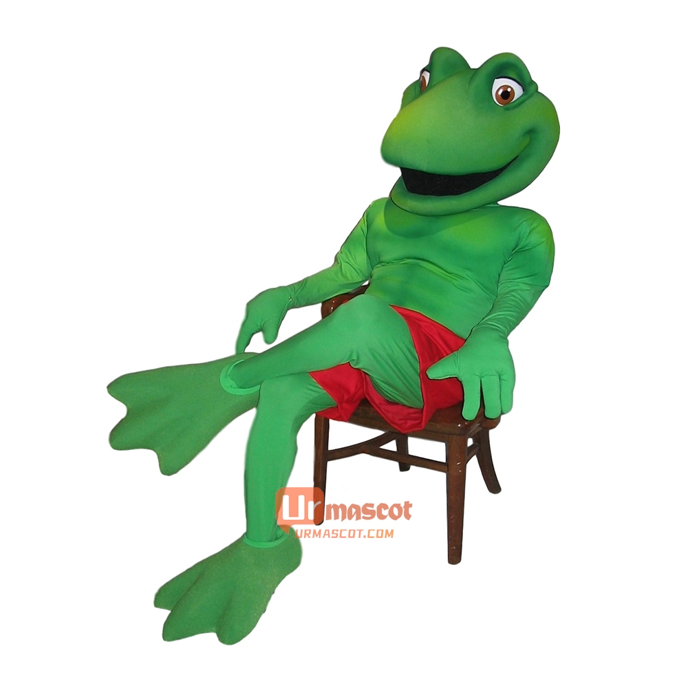 Green Bull Frog Custom Cartoon Mascot Costume