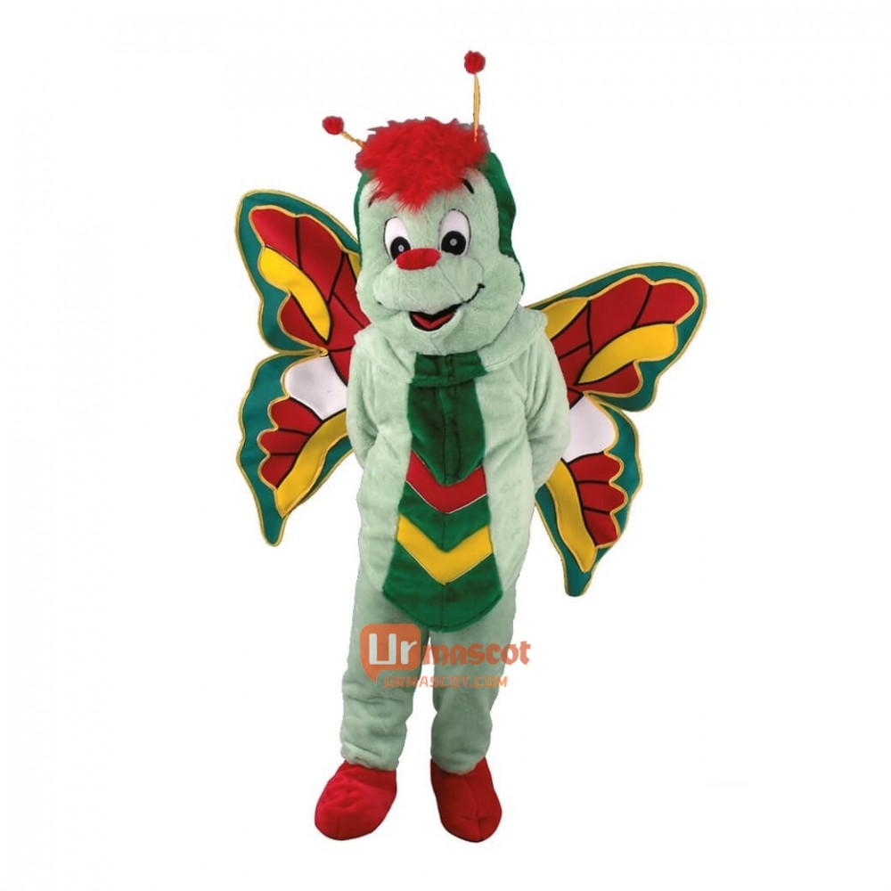 Green Butterfly Cartoon Mascot Costume Plush with Mask