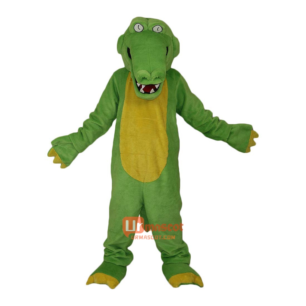 Green Crocodile Alligator Crocodilian Cayman Caiman Cartoon Mascot Costume Plush with Mask