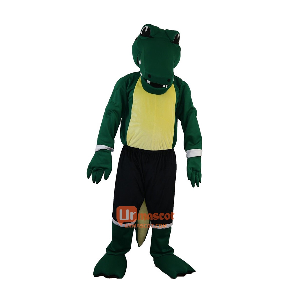 Green Crocodile Cartoon Mascot Costume Plush with Mask