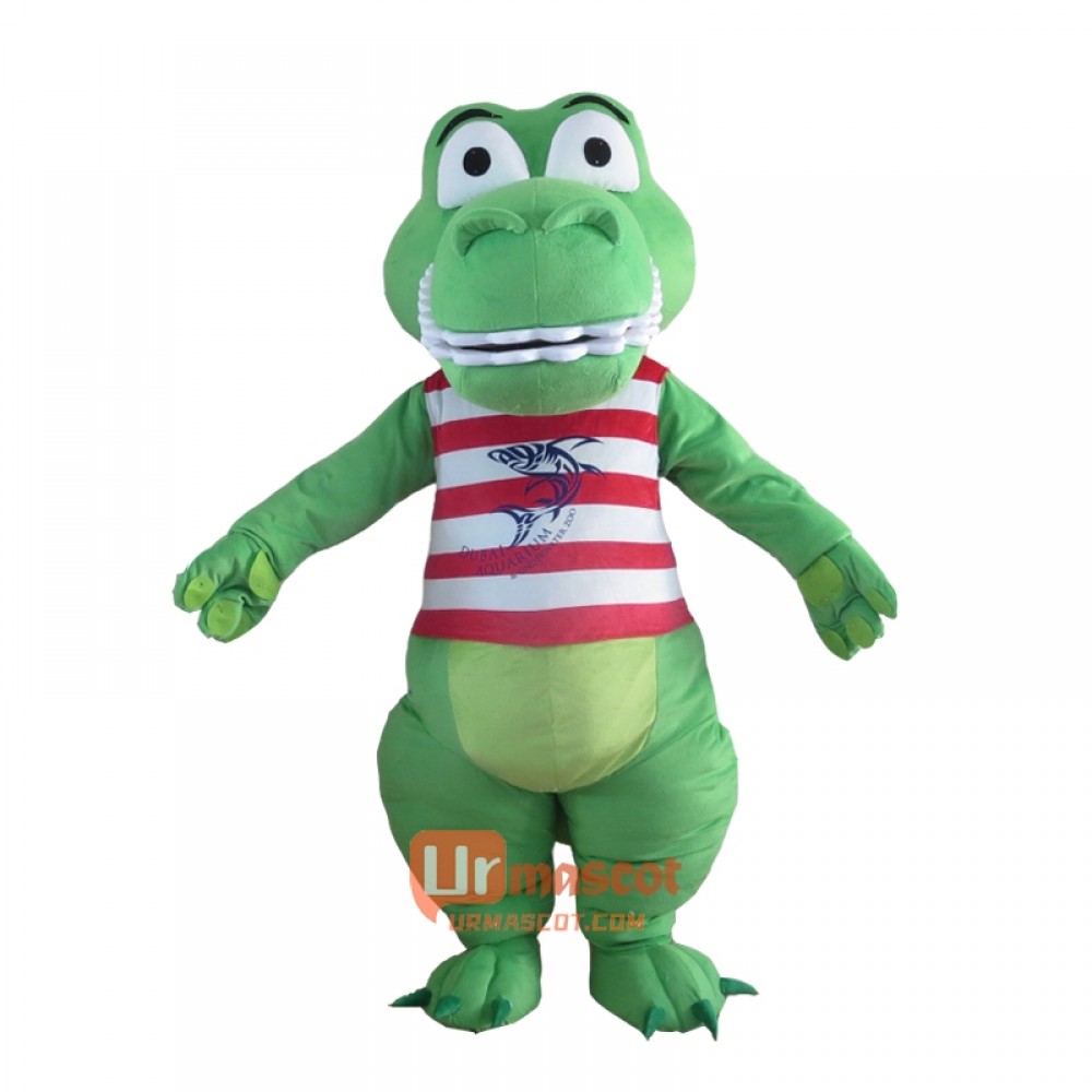 Green Crocodile Custom Mascot Cartoon Costume