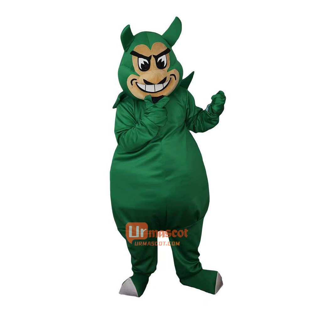 Green Devil Genius Monster Cartoon Mascot Costume Plush with Mask