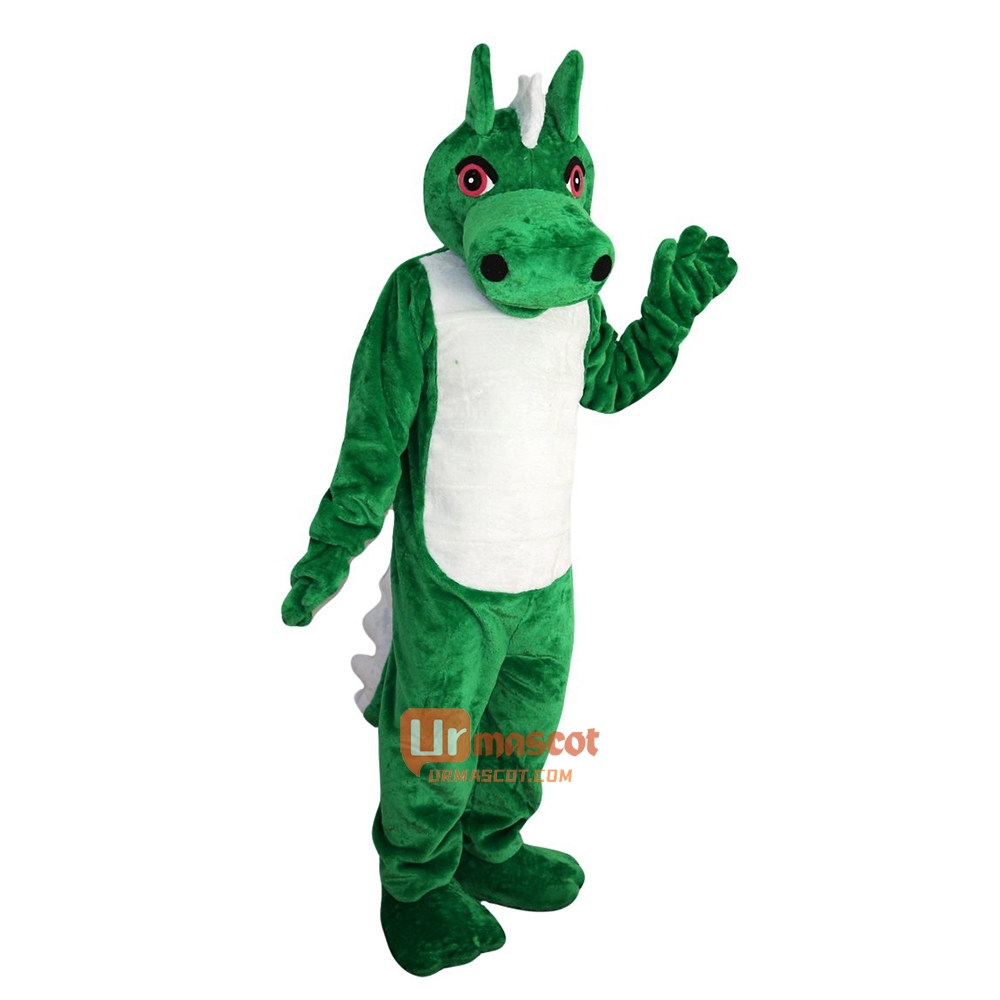 Green Dinosaur Dragon Cartoon Mascot Costume Plush with Mask