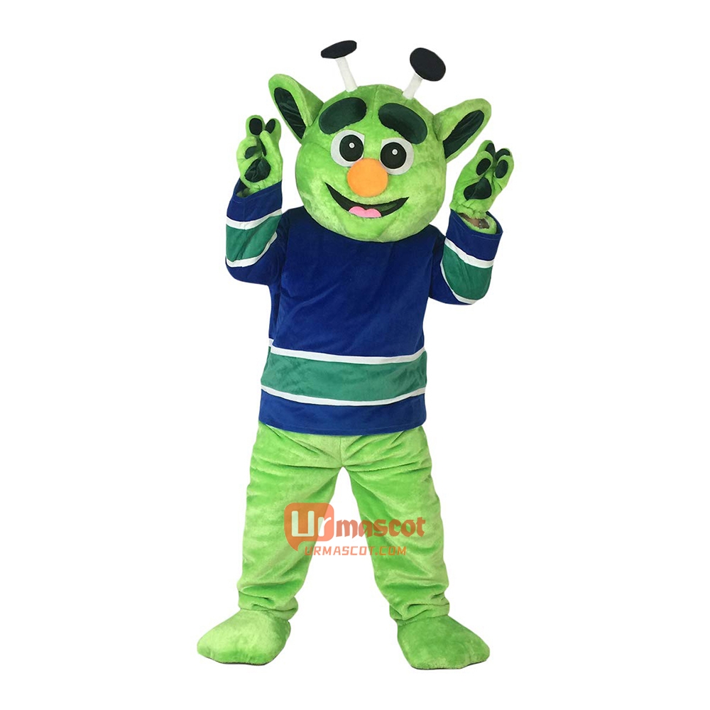 Green Elves Monsters Cartoon Mascot Costume Plush with Mask