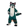 Green Fox Dog Husky Cartoon Mascot Costume Plush with Mask