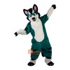 Green Fox Dog Husky Cartoon Mascot Costume Plush with Mask