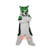 Green Fox Dog Husky Cartoon Mascot Costume Plush with Mask