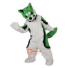 Green Fox Dog Husky Cartoon Mascot Costume Plush with Mask