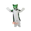 Green Fox Dog Husky Cartoon Mascot Costume Plush with Mask