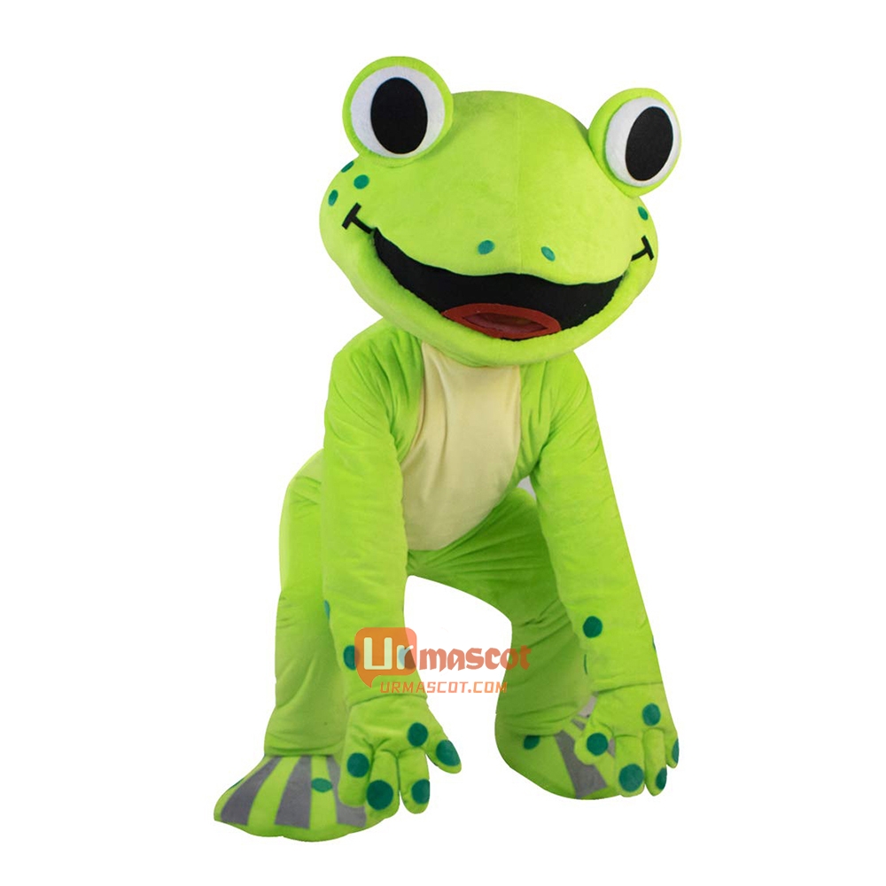 Green Frog Cartoon Mascot Costume Plush with Mask