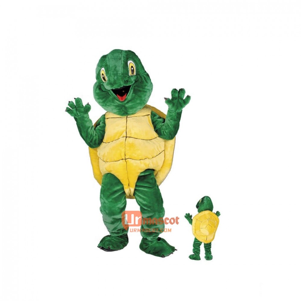 Green Happy Turtle Custom Cartoon Mascot Costume