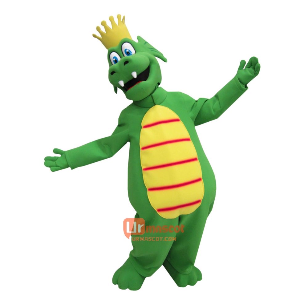 Green Land Dragon Cartoon Mascot Costume