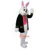 Green Suit Easter Bunny Cartoon Mascot Costume Plush with Mask