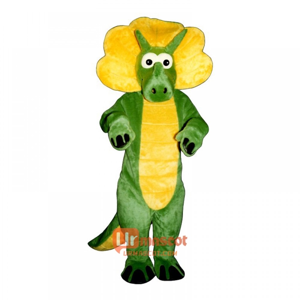 Green Triceratops Cartoon Costume Mascot