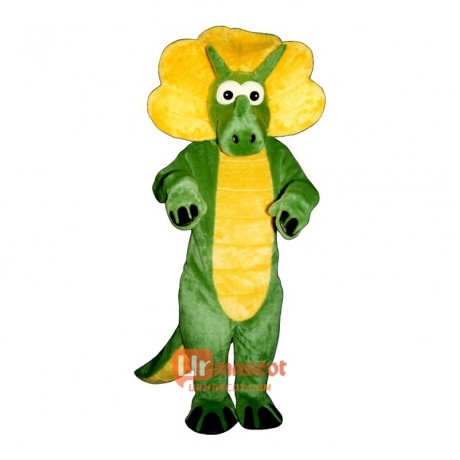 Green Triceratops Cartoon Costume Mascot