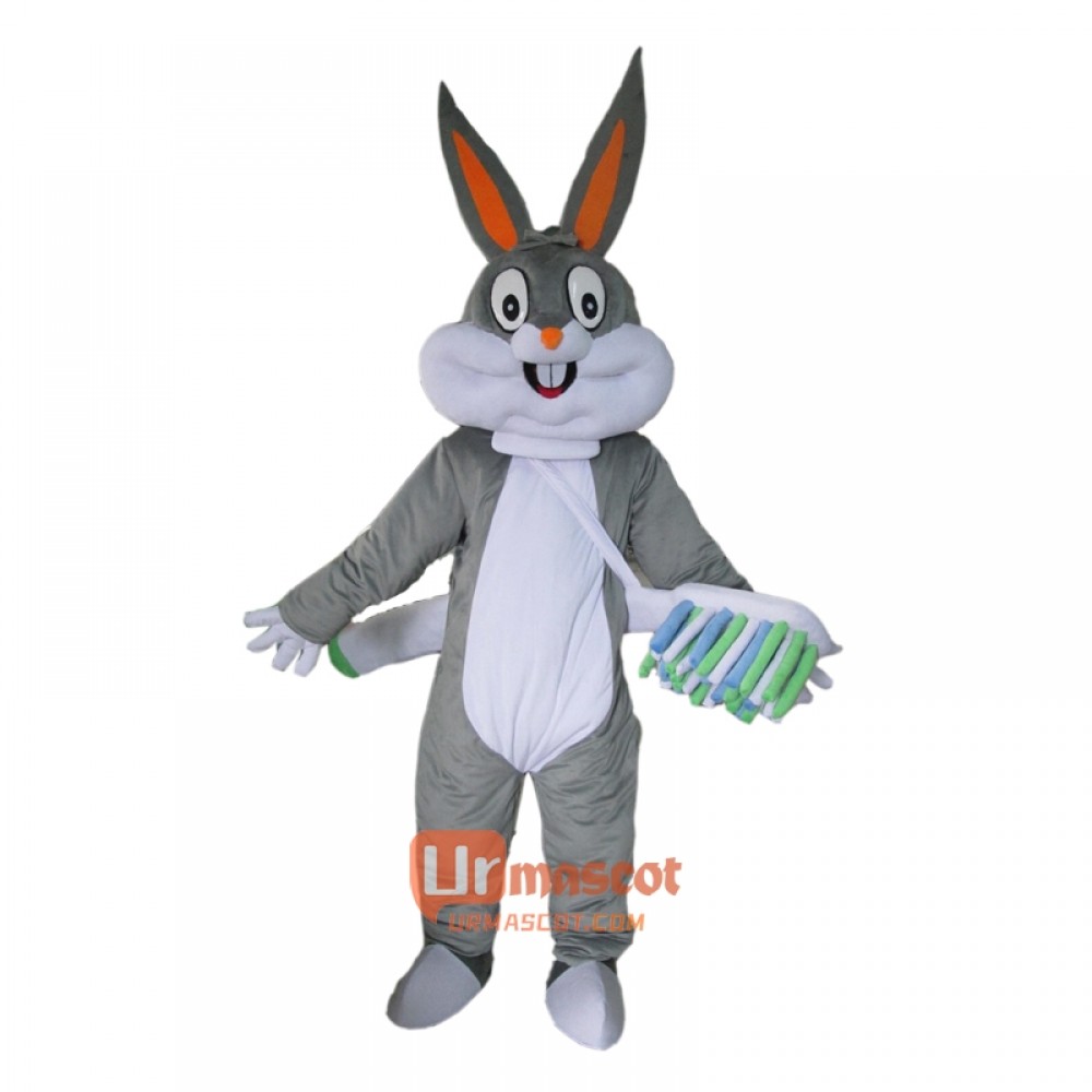 Grey Bugs bunny Rabbit Mascot Cartoon Costume