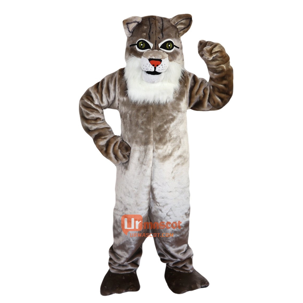 Grey Cat Cartoon Mascot Costume Plush with Mask