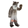 Grey Cat Cartoon Mascot Costume Plush with Mask