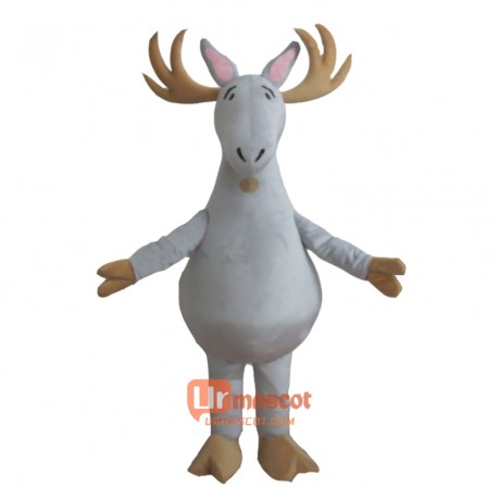 Grey Deer Mascot Cartoon Costume