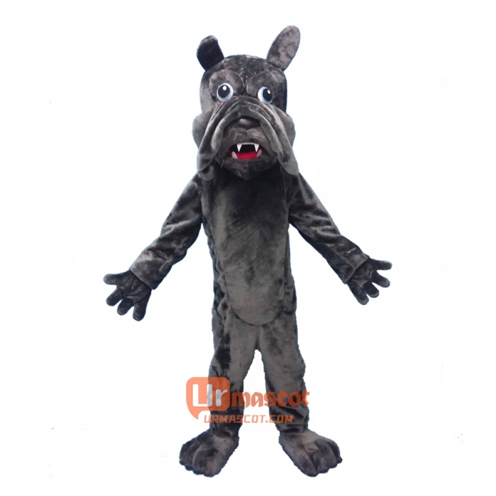 Grey Dog Mascot Cartoon Costume