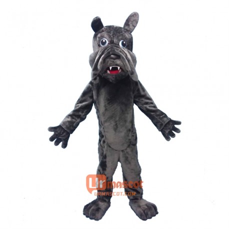 Grey Dog Mascot Cartoon Costume