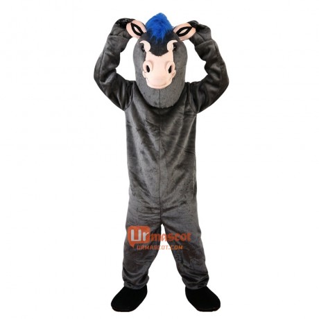 Grey Donkey Ass Cartoon Mascot Costume Plush with Mask