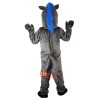 Grey Donkey Ass Cartoon Mascot Costume Plush with Mask