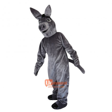 Grey Donkey Cartoon Mascot Costume Plush with Mask