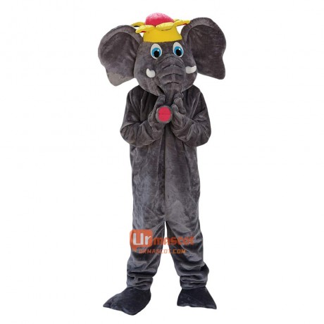 Grey Elephant Cartoon Mascot Costume Plush with Mask