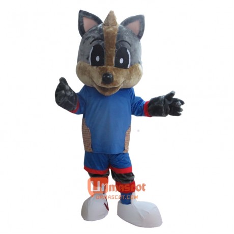 Grey Fox Mascot Cartoon Costume