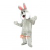 Grey Happy Rabbit Cartoon Mascot Costume Plush with Mask