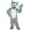 Grey Husky Dog Cartoon Mascot Costume