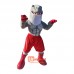 Grey Muscle shark Cartoon Mascot Costume Plush with Mask