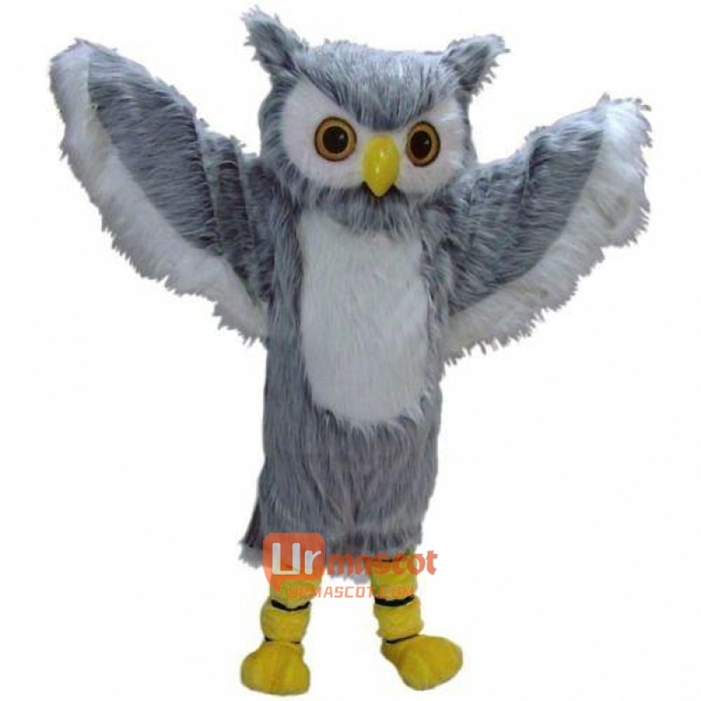 Grey Owl Cartoon Mascot Costume Cosplay Outfits Adult Size