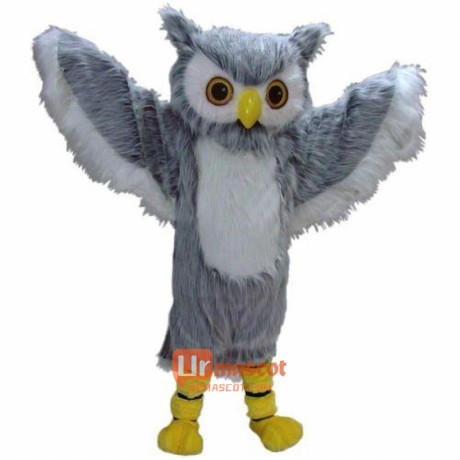 Grey Owl Cartoon Mascot Costume Cosplay Outfits Adult Size