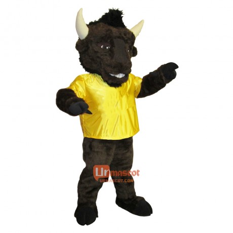 Handsome College Bison Custom Cartoon Mascot Costume