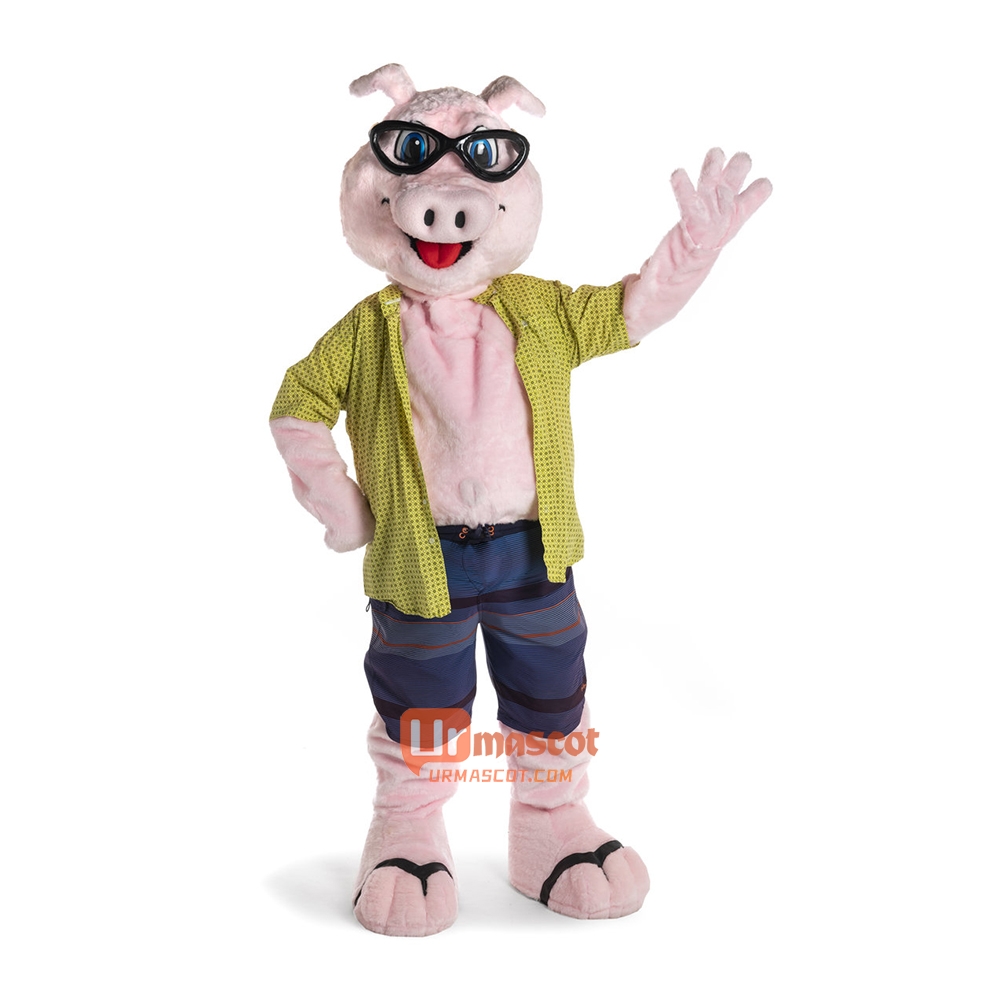 Handsome Swimming Pig Mascot Costume Cosplay Outfits