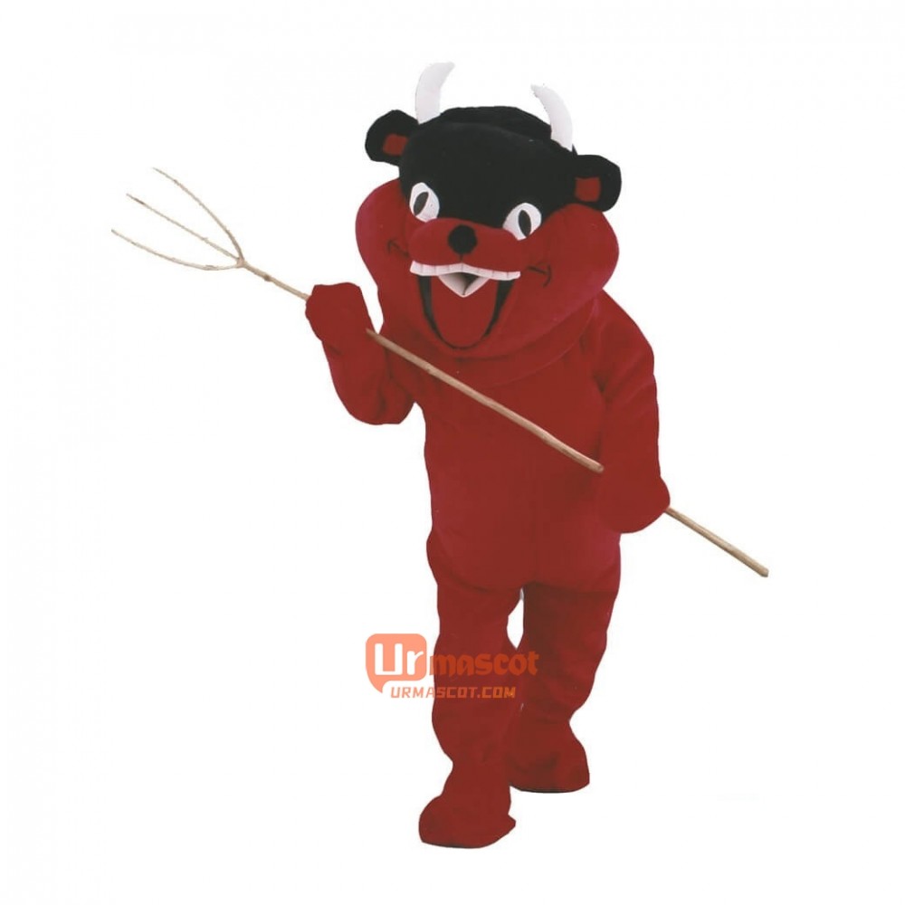 Happy Devil Cartoon Mascot Costume Plush with Mask