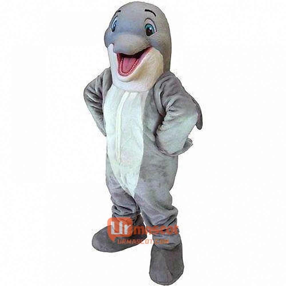 Happy Dolphin Cartoon Mascot Costume