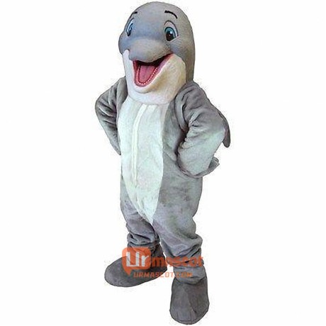 Happy Dolphin Cartoon Mascot Costume