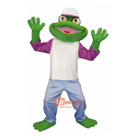 Happy Frog Cartoon Mascot Costume