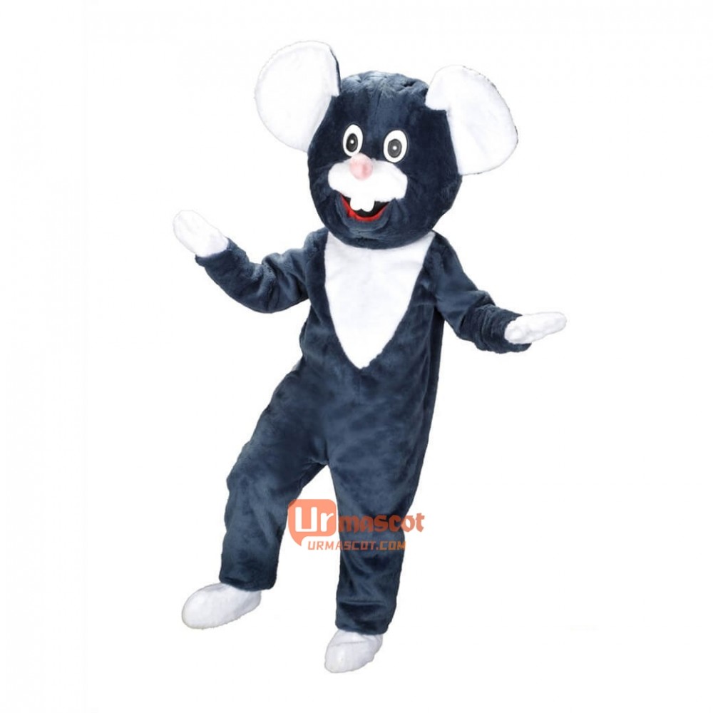 Happy Mouse Cartoon Mascot Costume Plush with Mask