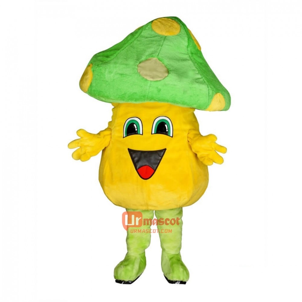Happy Mushroom Cartoon Mascot Costume Plush with Mask