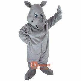 Happy Rhino Cartoon Mascot Costume