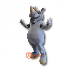 Happy Rhino Cartoon Mascot Costume Cosplay Outfits
