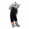 Light gray moving Leopard Cartoon Mascot Costume Plush with Mask